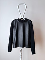 Italy leather and merino wool sweater