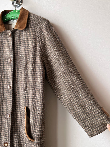 L.L.Bean tweed wool coat with made in USA