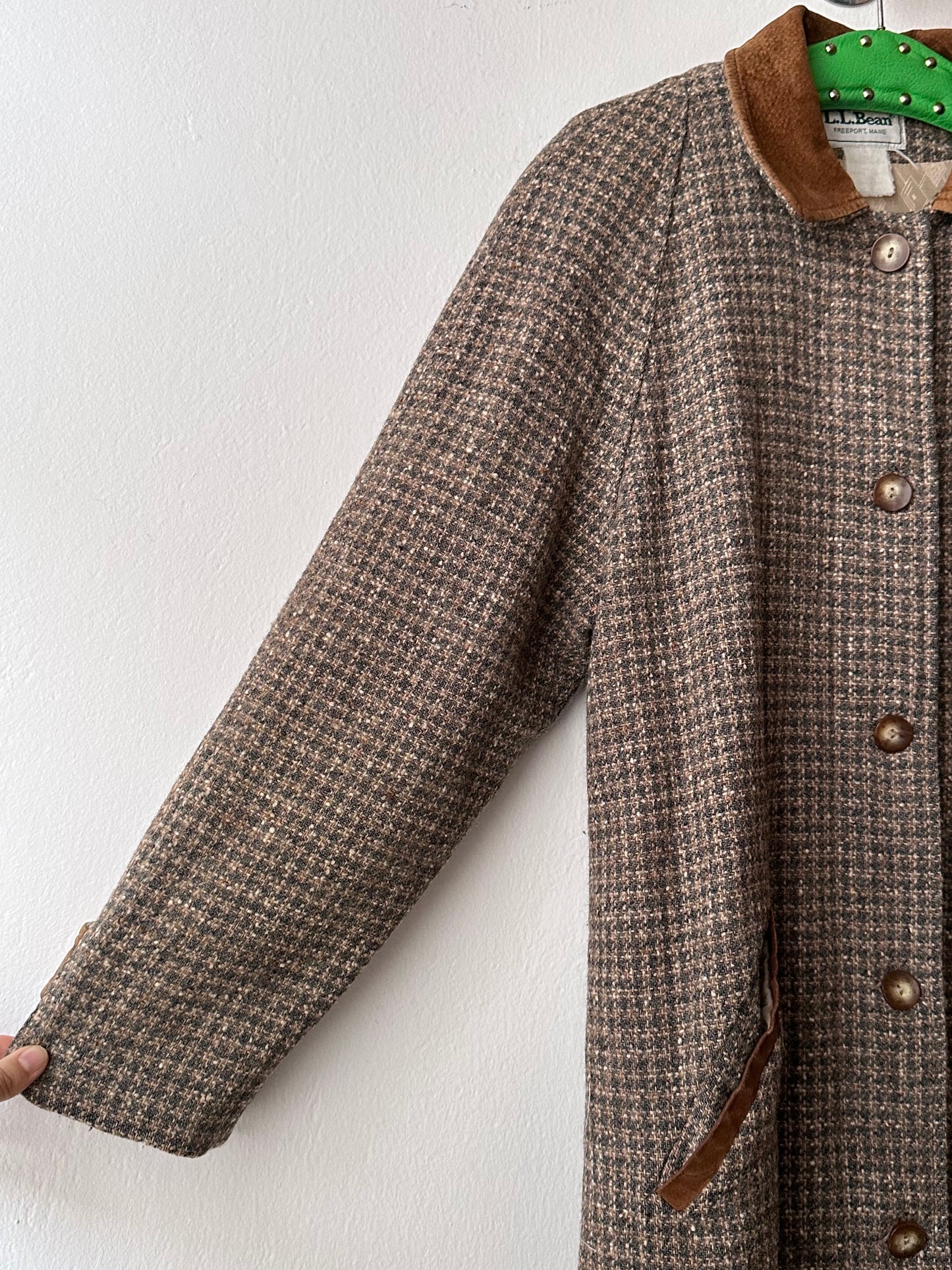 L.L.Bean tweed wool coat with made in USA