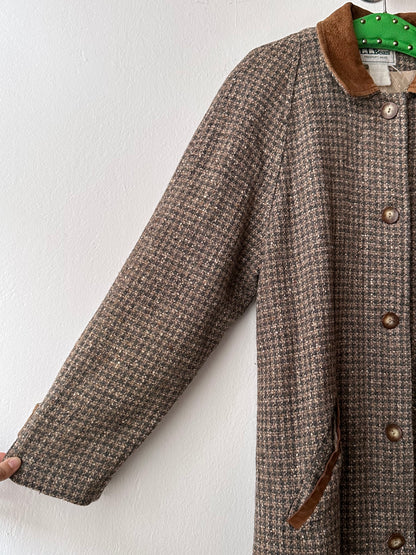 L.L.Bean tweed wool coat with made in USA