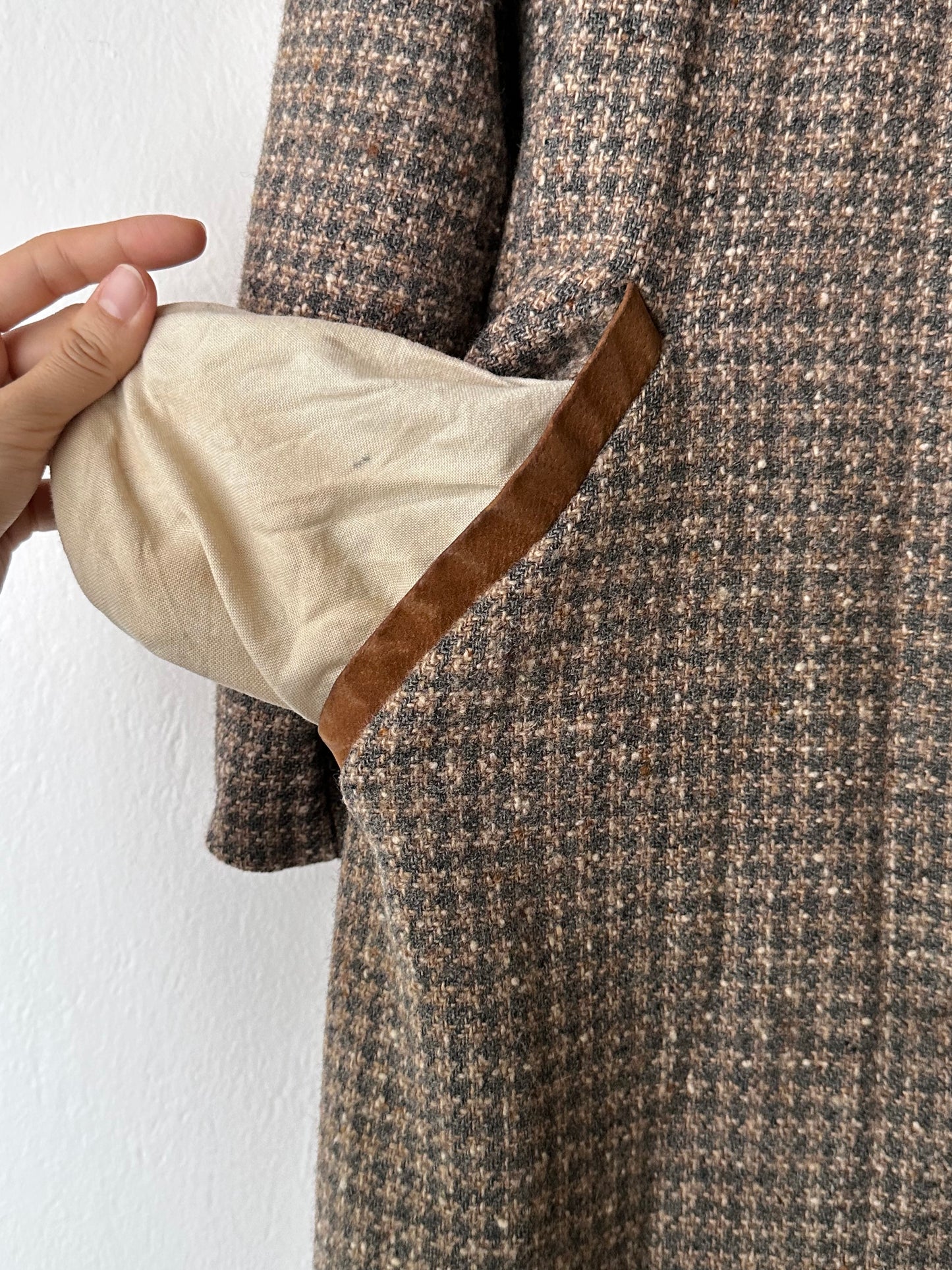 L.L.Bean tweed wool coat with made in USA