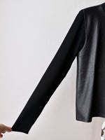 Italy leather and merino wool sweater