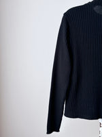 Italy leather and merino wool sweater