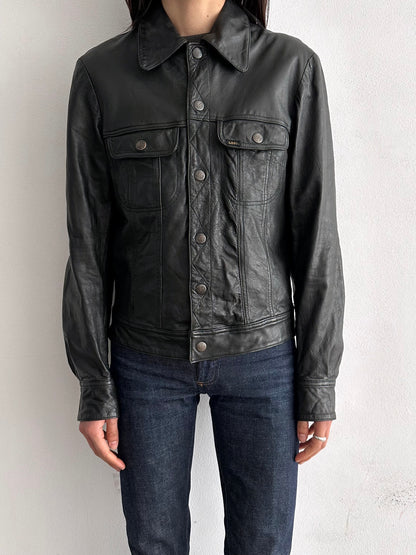 80s Lee green leather jkt.