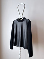 Italy leather and merino wool sweater