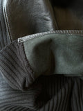 Italy leather and merino wool sweater