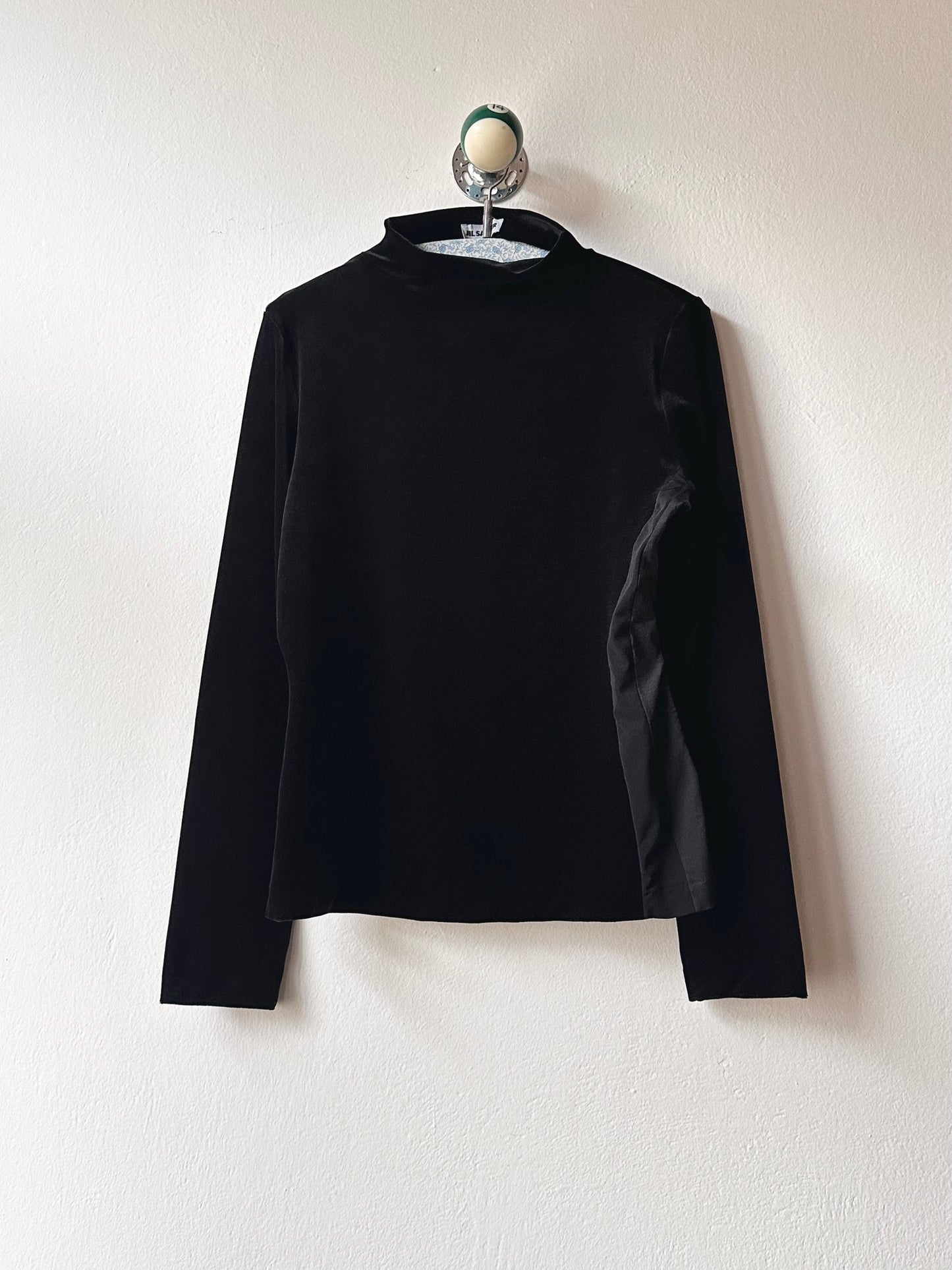 JIL SANDER asymmetric velour turtle top