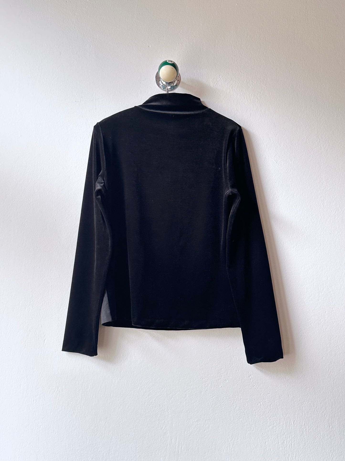 JIL SANDER asymmetric velour turtle top