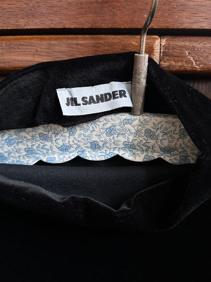 JIL SANDER asymmetric velour turtle top