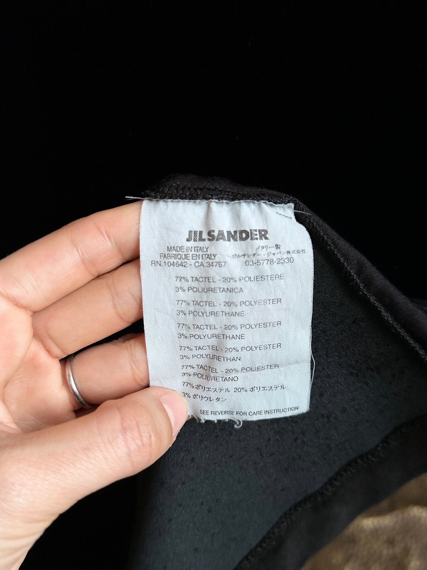 JIL SANDER asymmetric velour turtle top