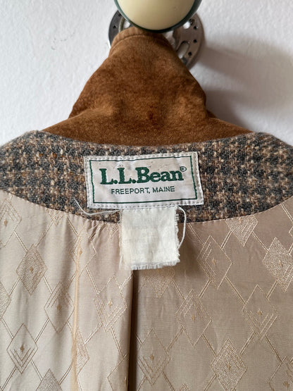 L.L.Bean tweed wool coat with made in USA