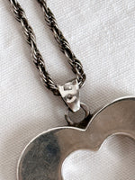 silver filling heart shaped necklace
