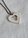 silver filling heart shaped necklace