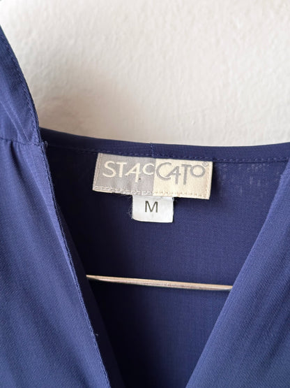 Hooded sheer shirt jacket in navy