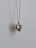 vintage silver heart charm pendant necklace sterling silver 925