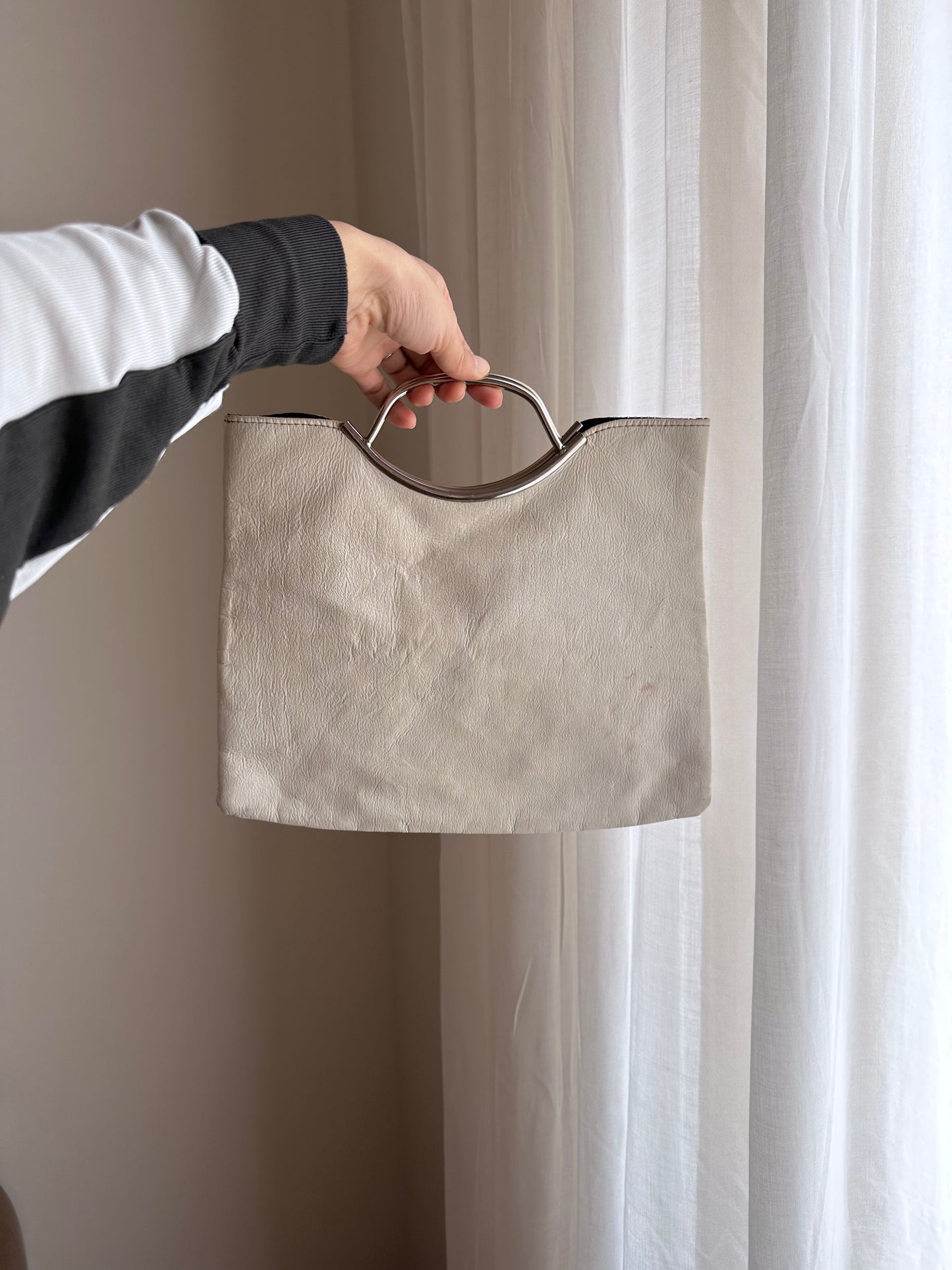 vintage white leather bag