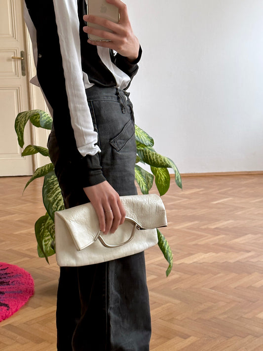 vintage white leather bag