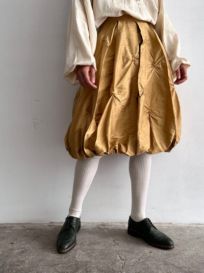 special balloon silk skirt