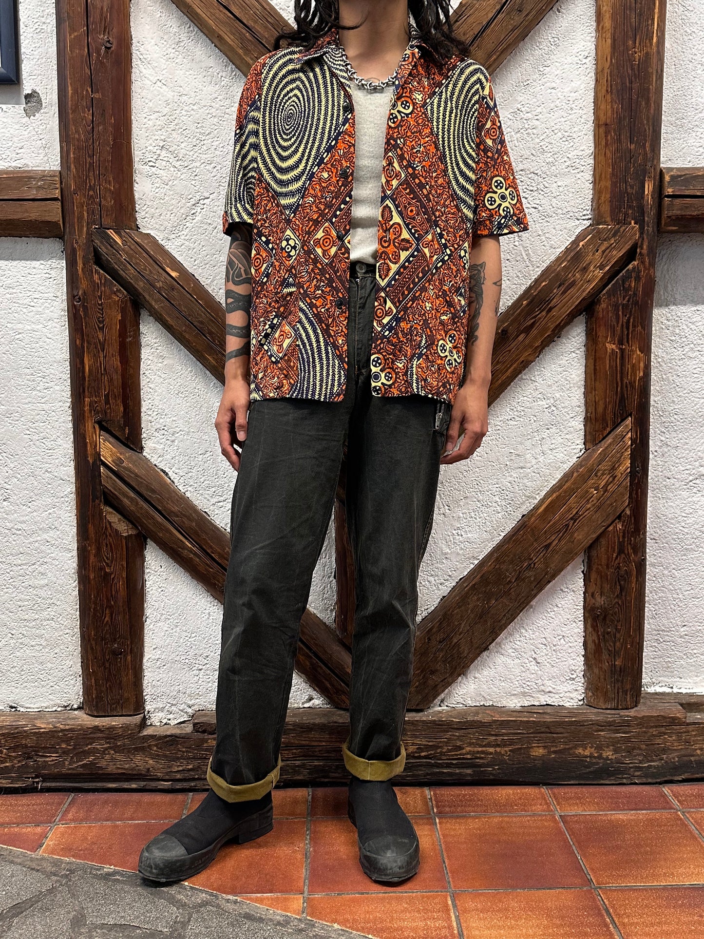 60's Leisure shirt 60年代 レジャー シャツ ヴィンテージ Toto Praha Vintage clothing store Antique shop Prague 古着屋 アンティークショップ プラハ ユーロ古着  ヨーロッパ古着 古着卸 