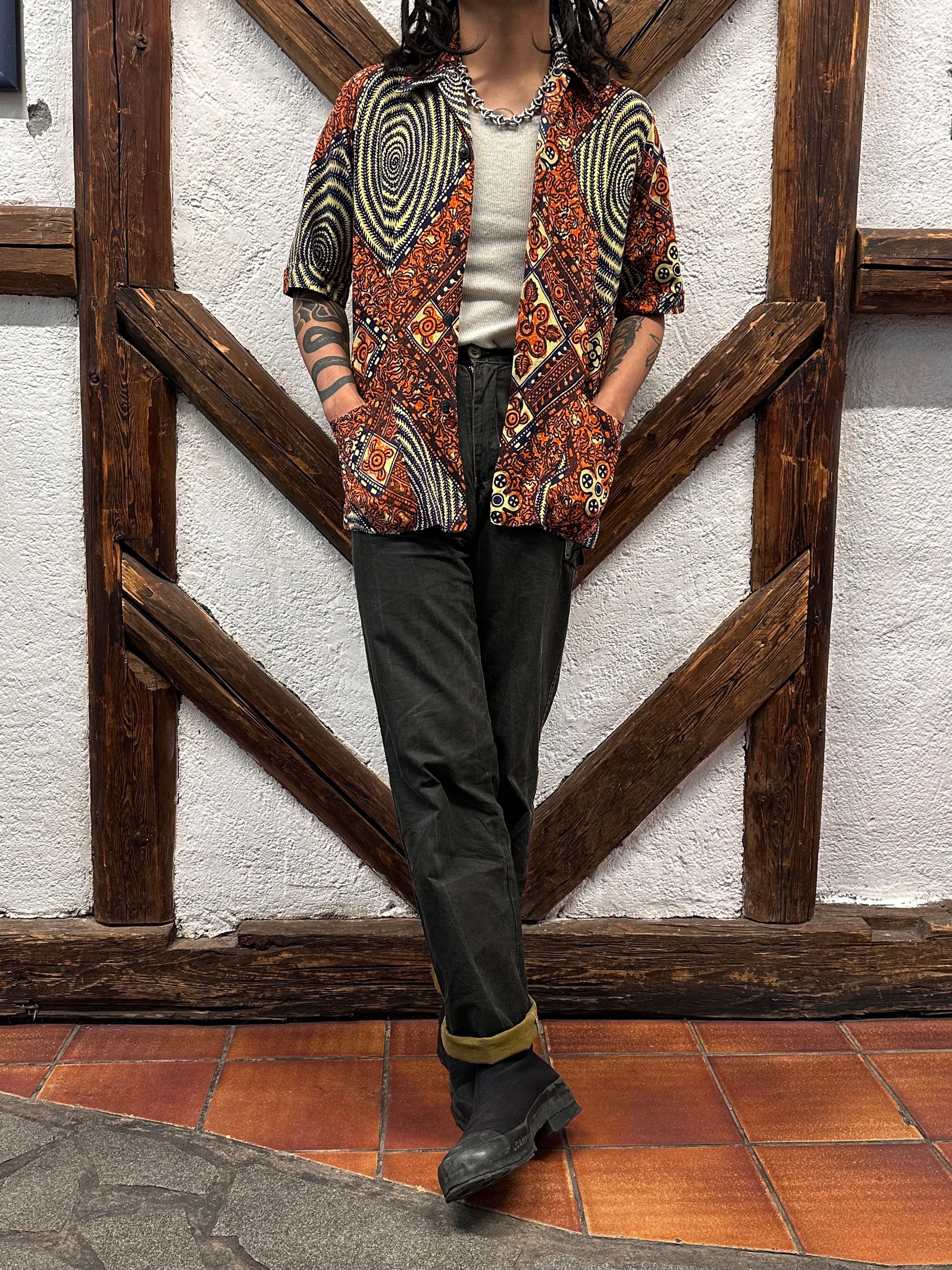 60's Leisure shirt 60年代 レジャー シャツ ヴィンテージ Toto Praha Vintage clothing store Antique shop Prague 古着屋 アンティークショップ プラハ ユーロ古着  ヨーロッパ古着 古着卸 