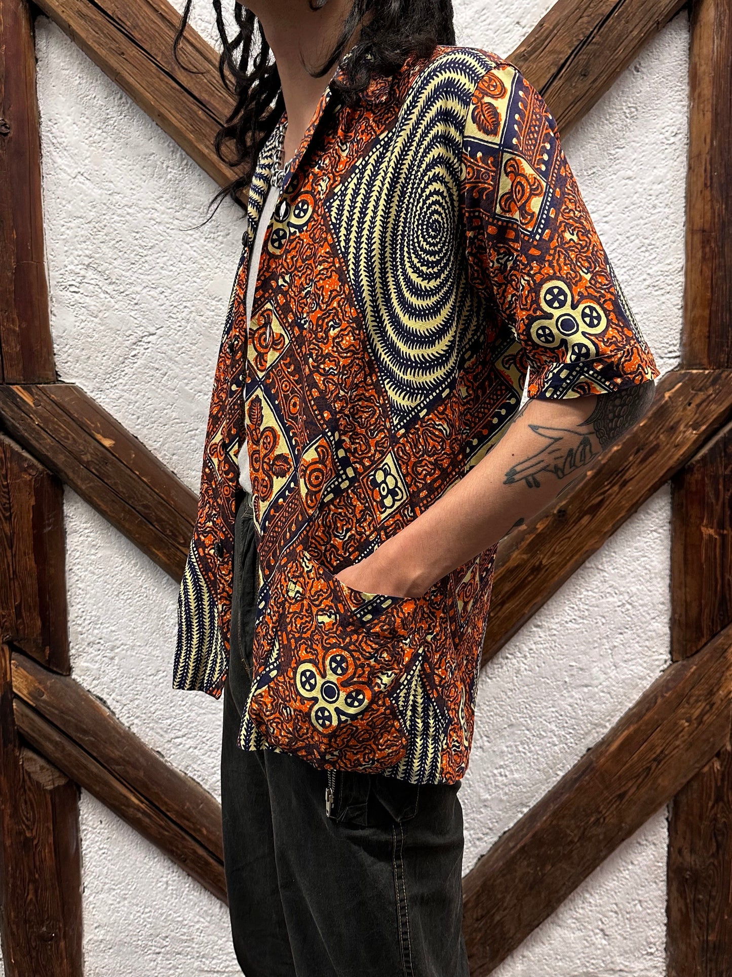 60's Leisure shirt 60年代 レジャー シャツ ヴィンテージ Toto Praha Vintage clothing store Antique shop Prague 古着屋 アンティークショップ プラハ ユーロ古着  ヨーロッパ古着 古着卸 