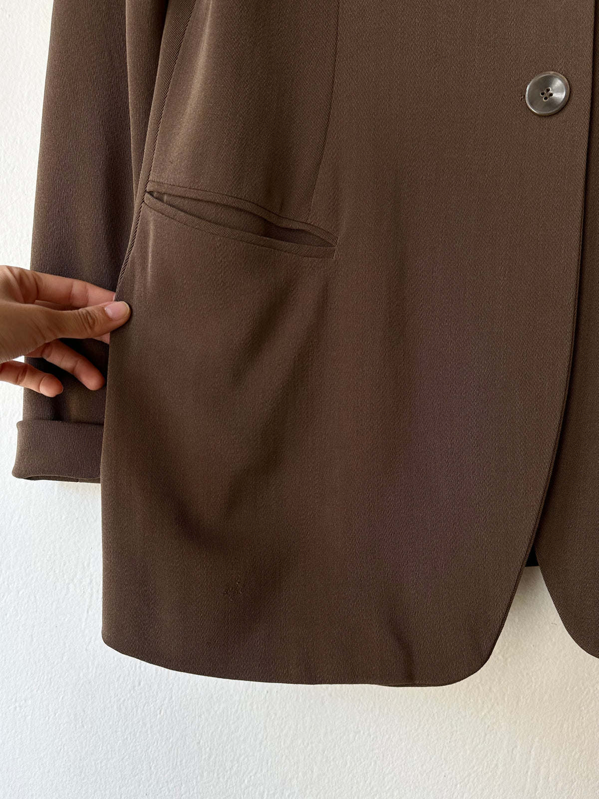 1980s JIL SANDER wool silk collarless jacket