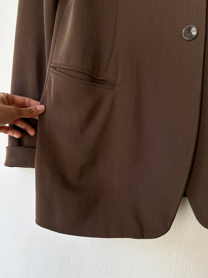 1980s JIL SANDER wool silk collarless jacket