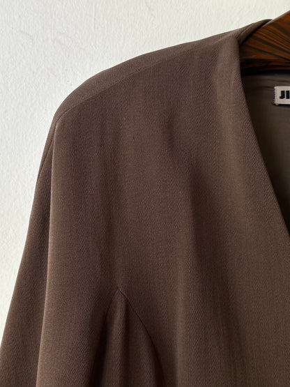 1980s JIL SANDER wool silk collarless jacket