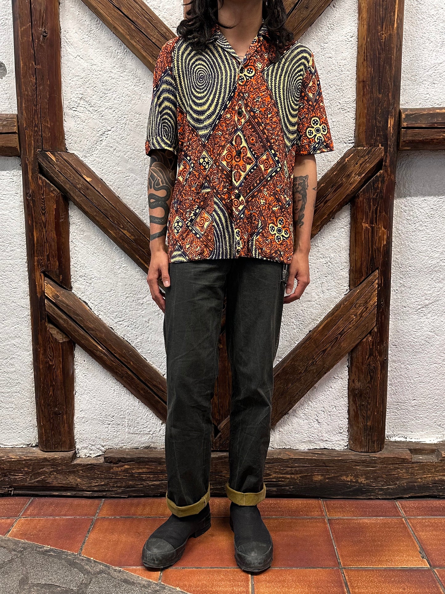60's Leisure shirt 60年代 レジャー シャツ ヴィンテージ Toto Praha Vintage clothing store Antique shop Prague 古着屋 アンティークショップ プラハ ユーロ古着  ヨーロッパ古着 古着卸 
