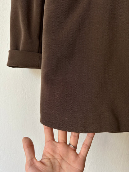 1980s JIL SANDER wool silk collarless jacket