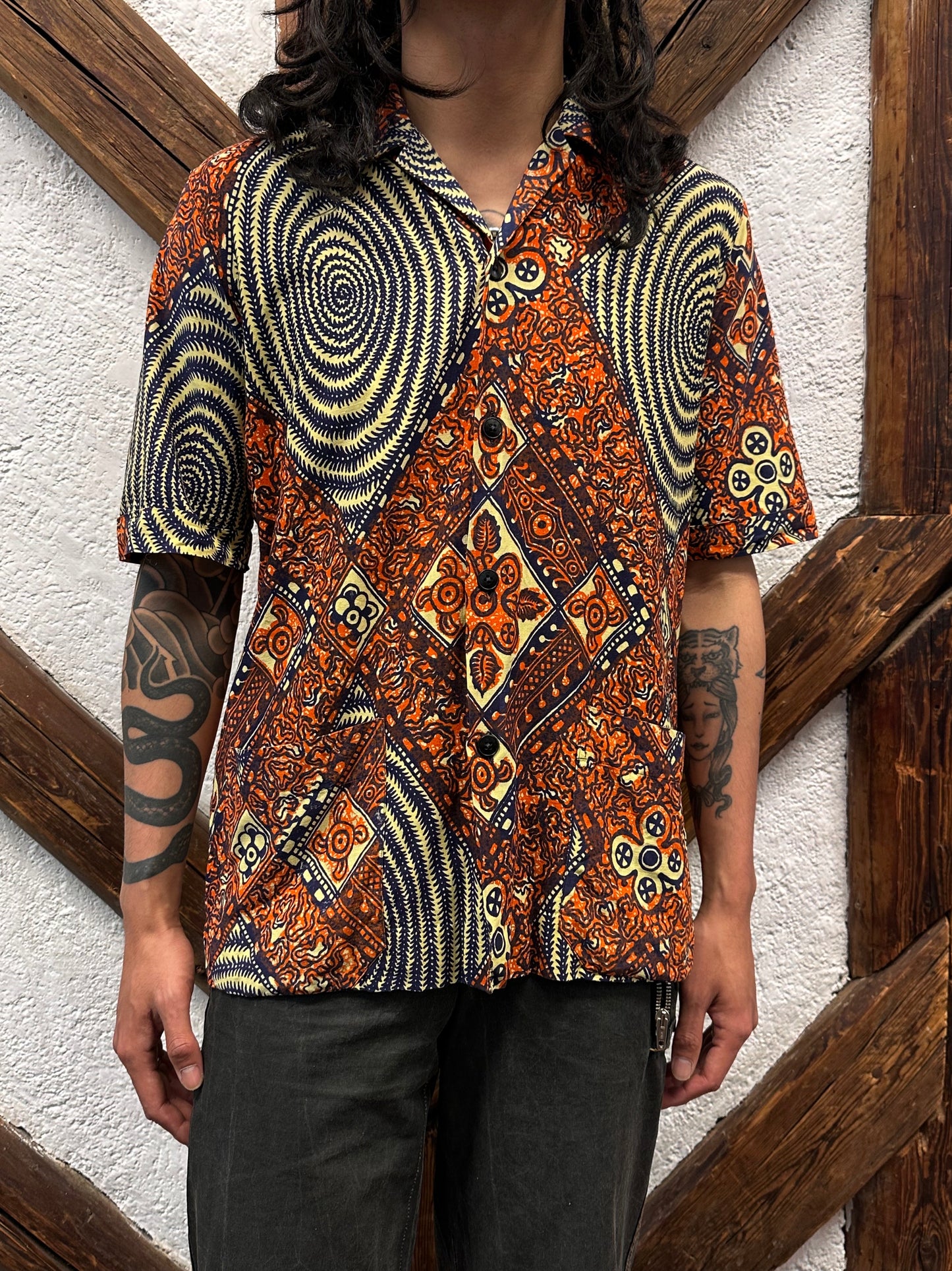 60's Leisure shirt 60年代 レジャー シャツ ヴィンテージ Toto Praha Vintage clothing store Antique shop Prague 古着屋 アンティークショップ プラハ ユーロ古着  ヨーロッパ古着 古着卸 