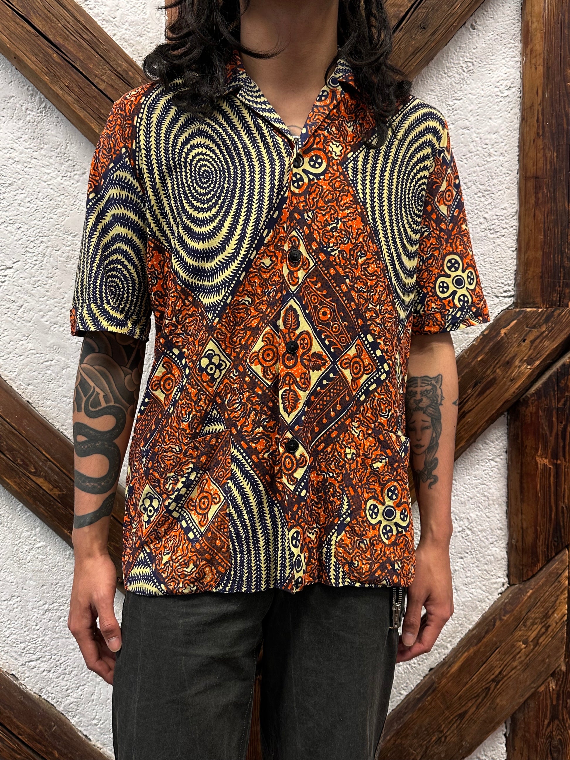 60's Leisure shirt 60年代 レジャー シャツ ヴィンテージ Toto Praha Vintage clothing store Antique shop Prague 古着屋 アンティークショップ プラハ ユーロ古着  ヨーロッパ古着 古着卸 