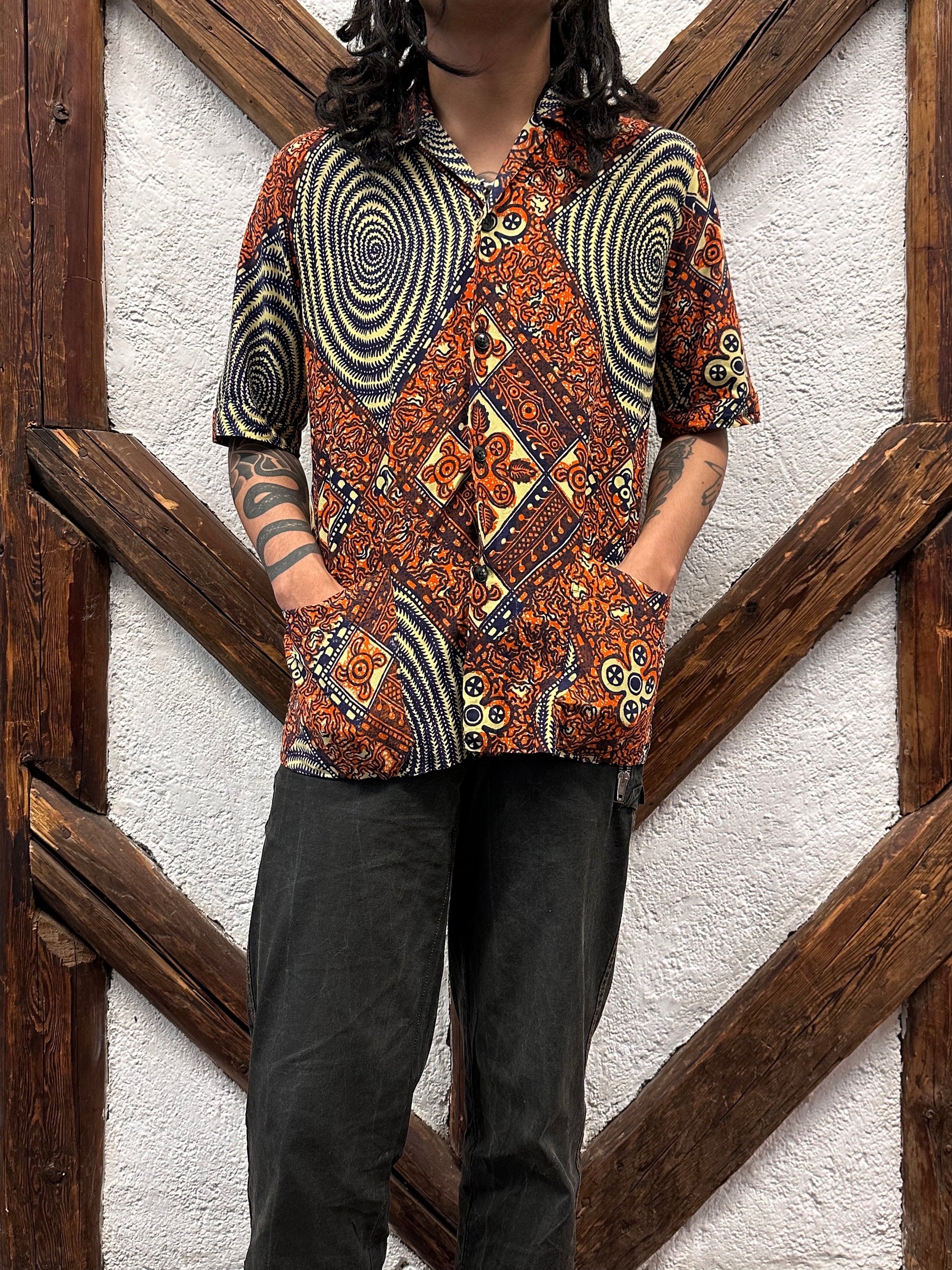 60's Leisure shirt 60年代 レジャー シャツ ヴィンテージ Toto Praha Vintage clothing store Antique shop Prague 古着屋 アンティークショップ プラハ ユーロ古着  ヨーロッパ古着 古着卸 