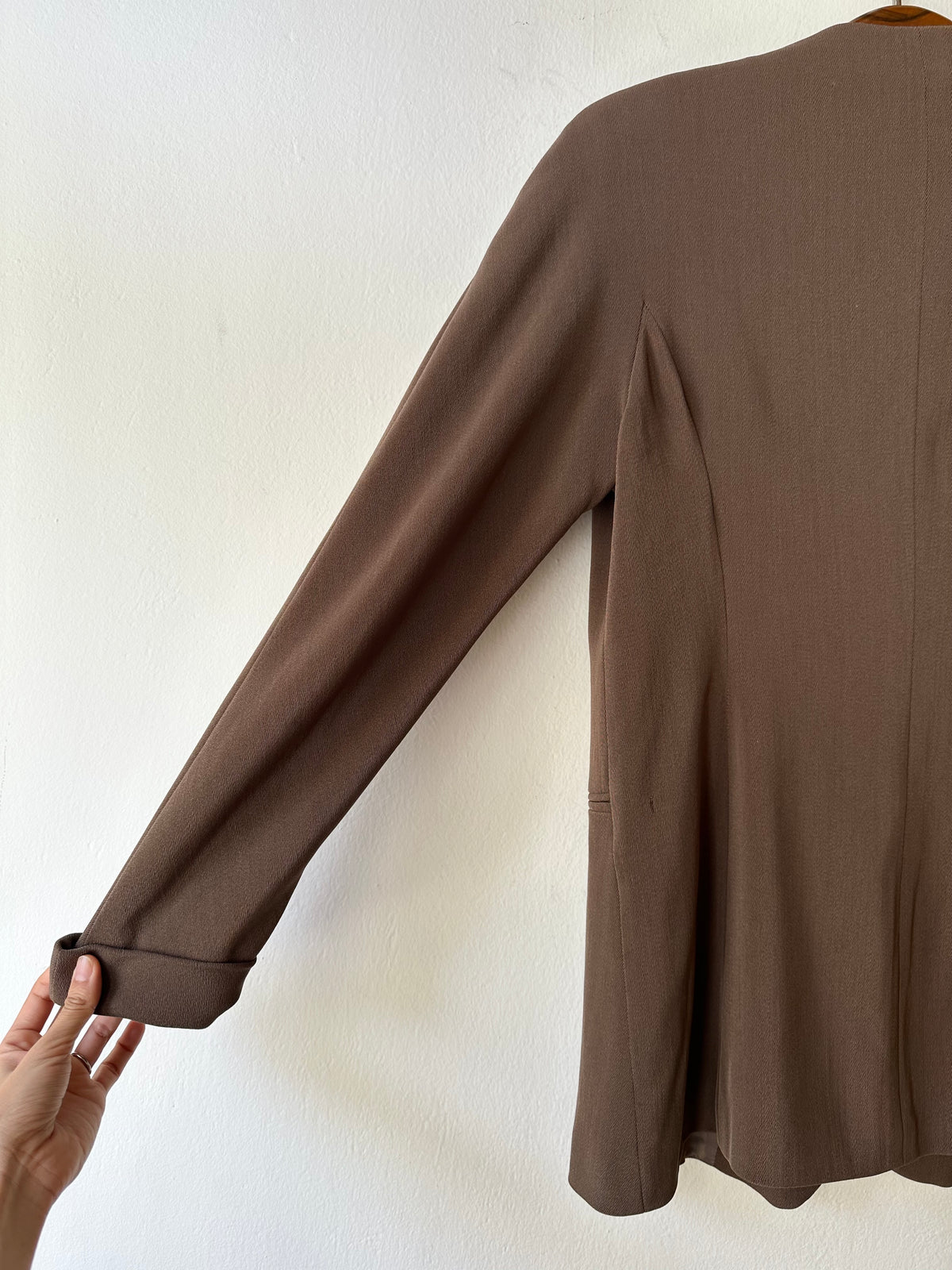 1980s JIL SANDER wool silk collarless jacket