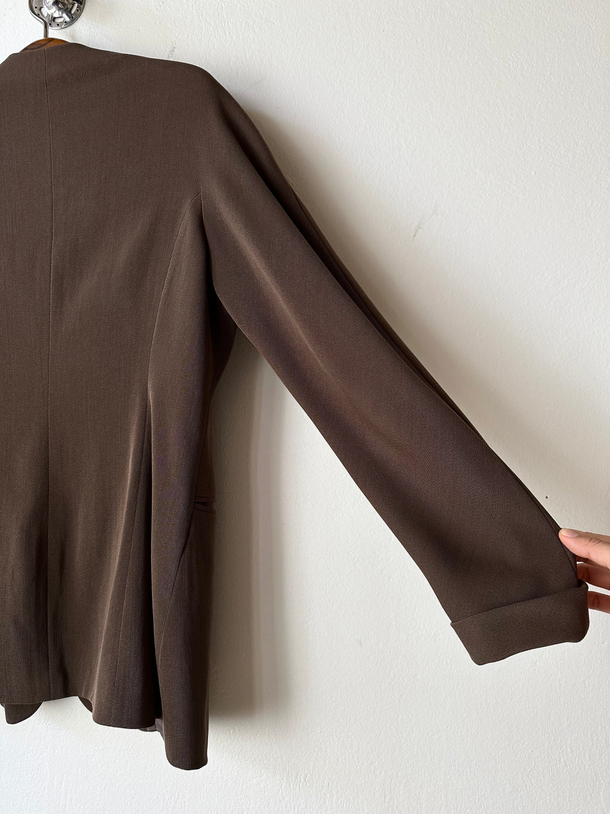1980s JIL SANDER wool silk collarless jacket