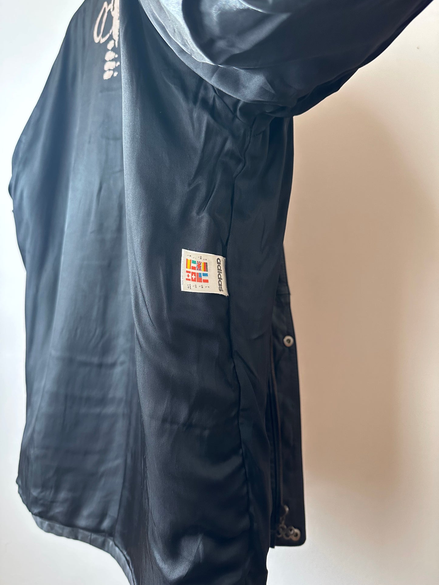 90s Adidas Olympic centennial collection Leather coat