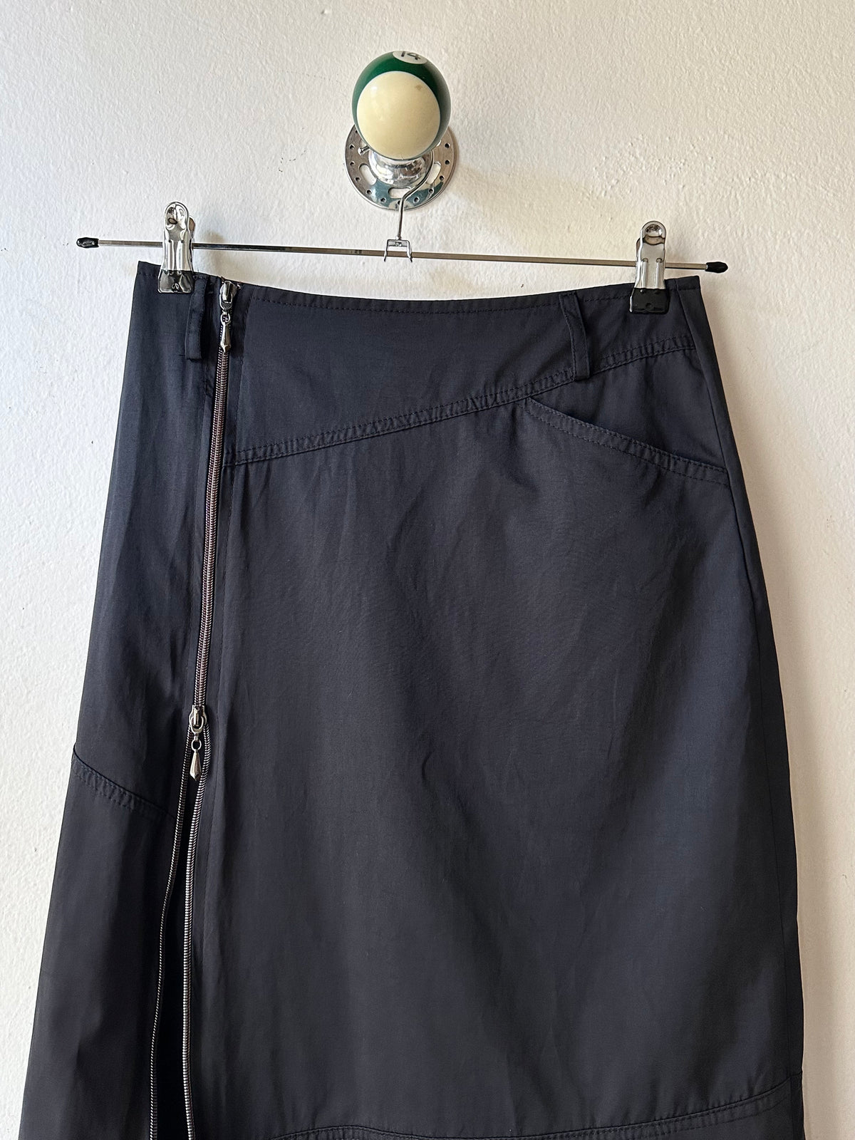 French cotton nylon double zip skirt W27-28