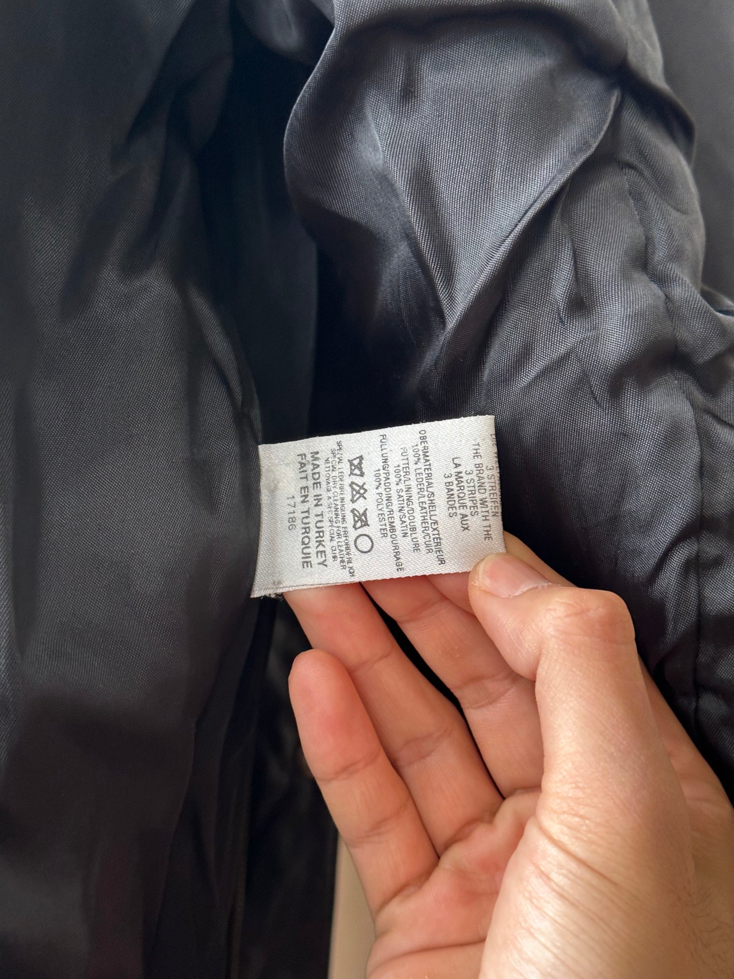 90s Adidas Olympic centennial collection Leather coat