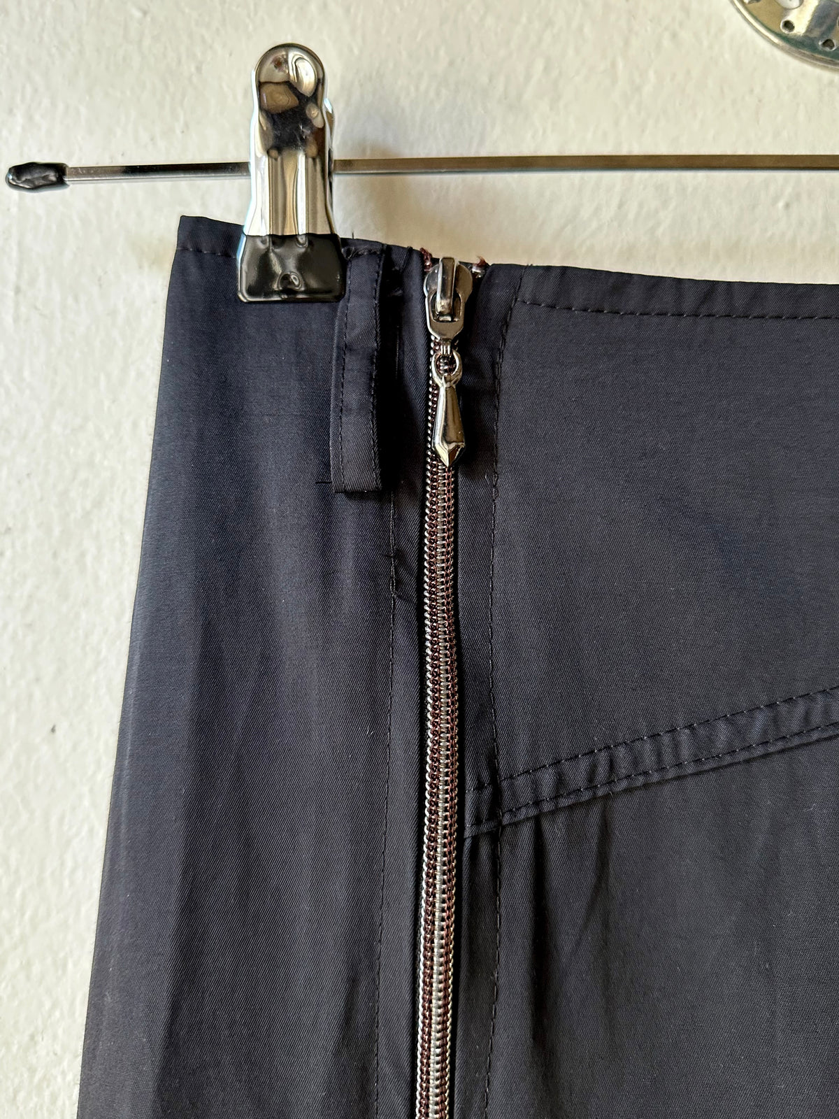 French cotton nylon double zip skirt W27-28