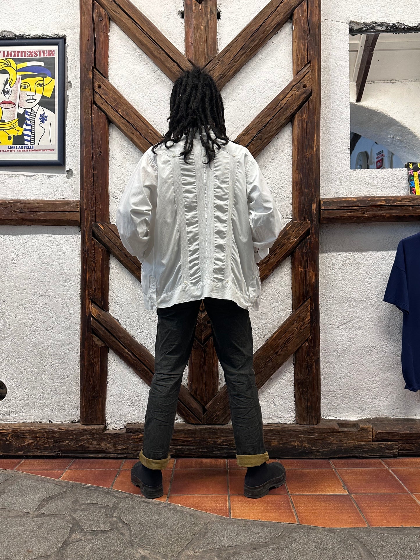 60s Mexican Guayabera Shirt 60年代 キューバシャツ Cuba shirt ヴィンテージ 白シャツ White shirt Toto Praha Vintage clothing store Antique shop Prague 古着屋 アンティークショップ プラハ ユーロ古着  ヨーロッパ古着 古着卸 