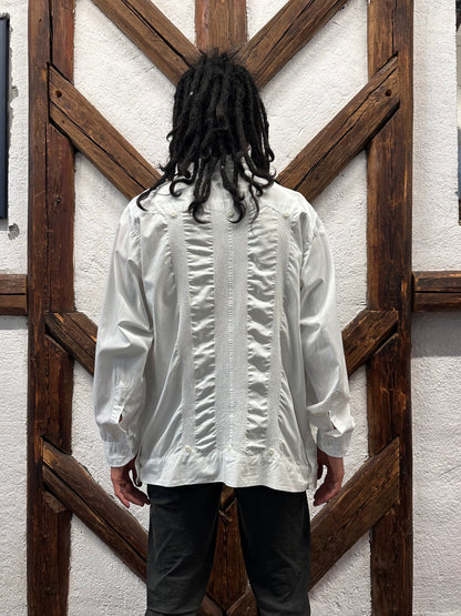 60s Mexican Guayabera Shirt 60年代 キューバシャツ Cuba shirt ヴィンテージ 白シャツ White shirt Toto Praha Vintage clothing store Antique shop Prague 古着屋 アンティークショップ プラハ ユーロ古着  ヨーロッパ古着 古着卸 