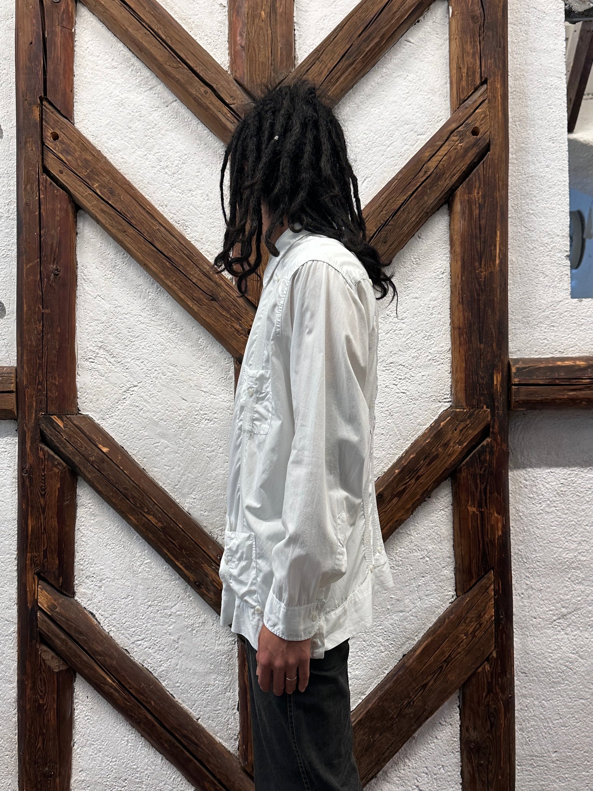 60s Mexican Guayabera Shirt 60年代 キューバシャツ Cuba shirt ヴィンテージ 白シャツ White shirt Toto Praha Vintage clothing store Antique shop Prague 古着屋 アンティークショップ プラハ ユーロ古着  ヨーロッパ古着 古着卸 
