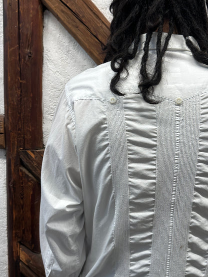 60s Mexican Guayabera Shirt 60年代 キューバシャツ Cuba shirt ヴィンテージ 白シャツ White shirt Toto Praha Vintage clothing store Antique shop Prague 古着屋 アンティークショップ プラハ ユーロ古着  ヨーロッパ古着 古着卸 