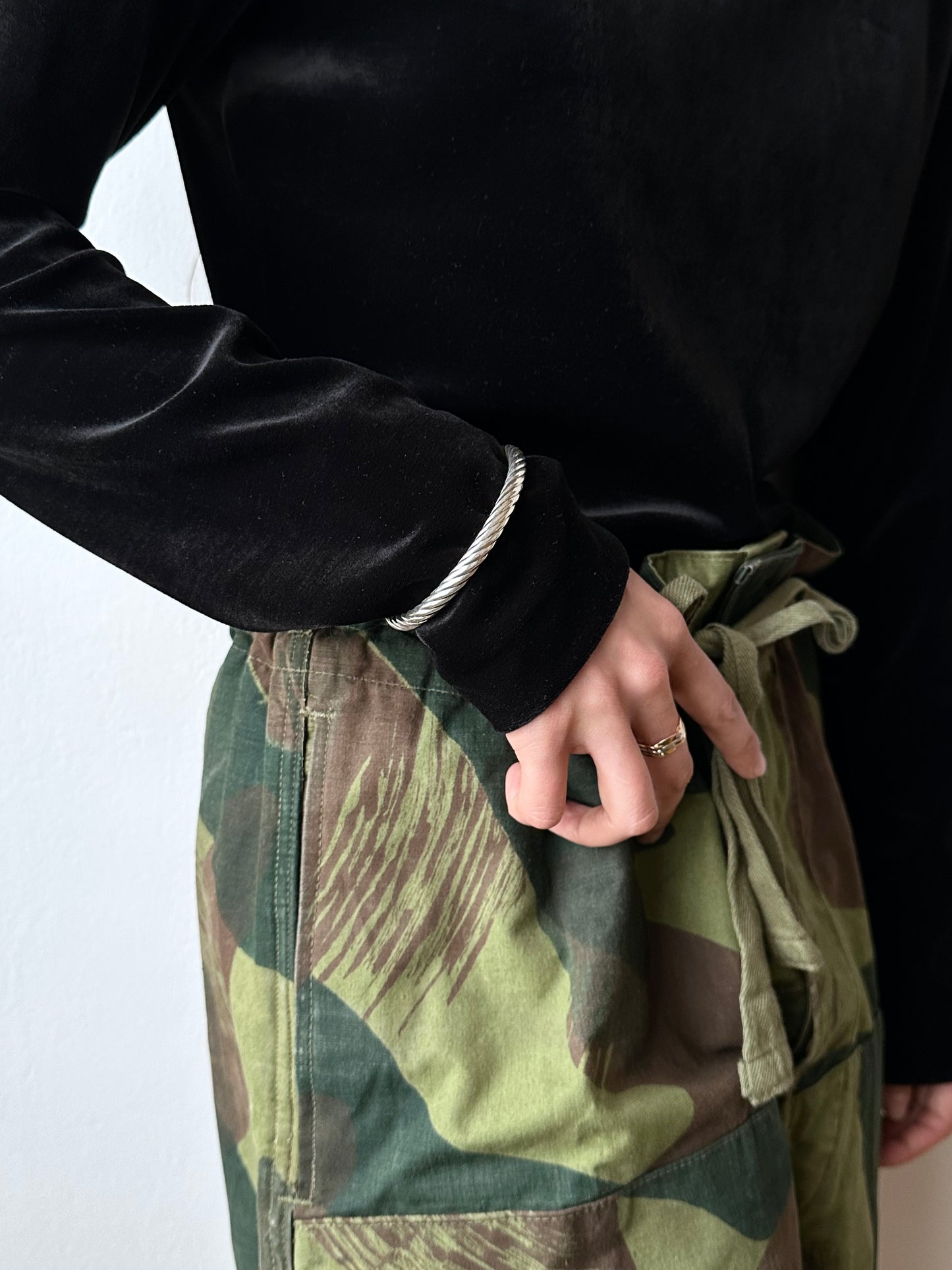 sterling silver torsion bangle