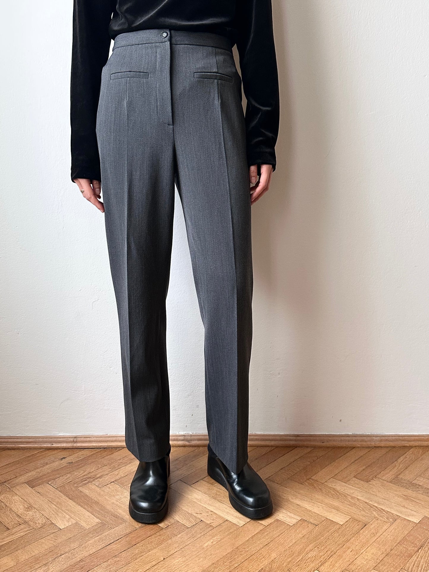 wool poly gray trouser