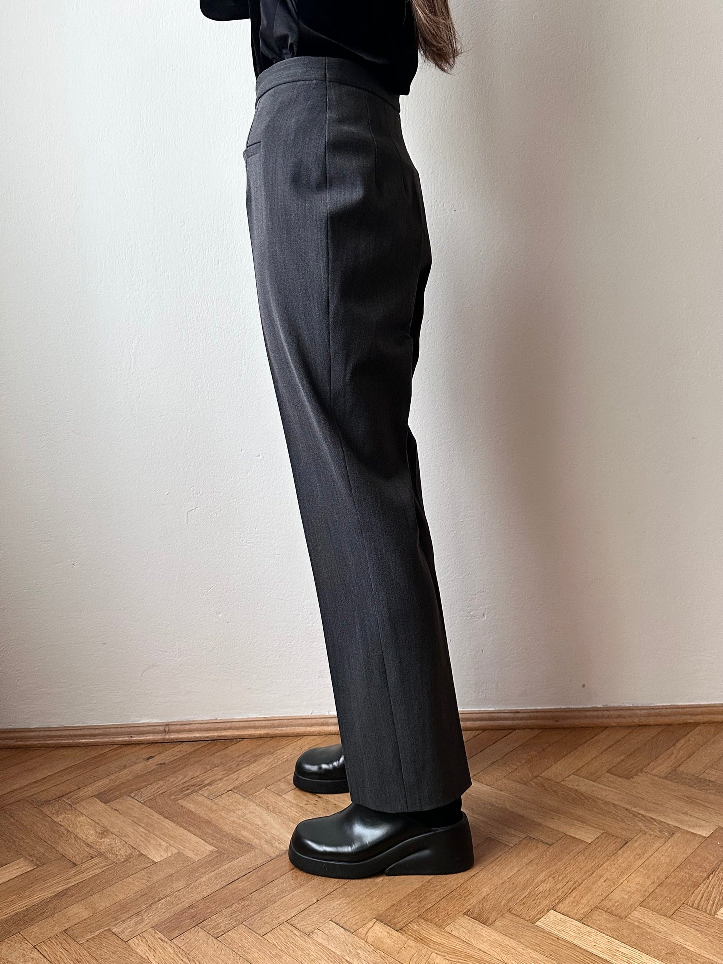 wool poly gray trouser