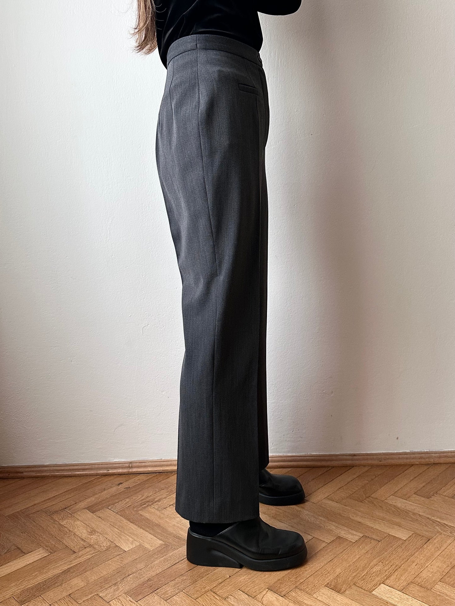 wool poly gray trouser