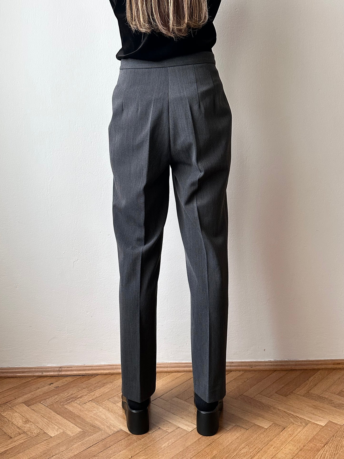wool poly gray trouser