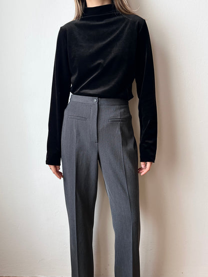 JIL SANDER asymmetric velour turtle top