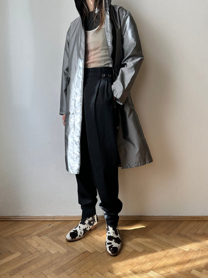 Metalic coat with back pocket